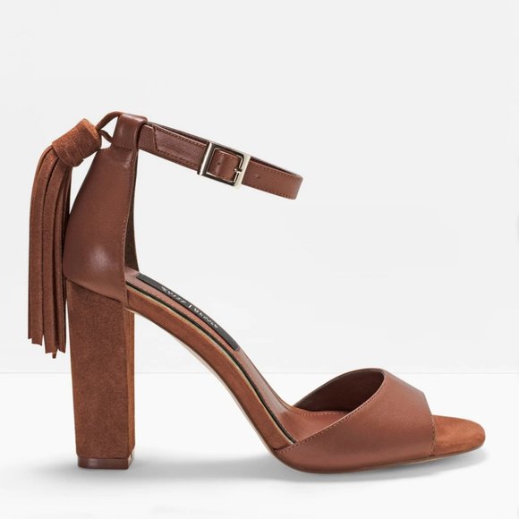 White House Black Market Shoes - NEW White House Black Market Brown Tassel Heels, 8